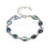Teardrop Natural Abalone Shell/Paua Shell Link Bracelets for Women FS5984-12-1