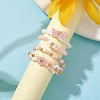 4Pcs 4 Style Glass Seed Beaded Stretch Finger Rings RJEW-JR00661-04-3