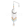 Moon & Star Tibetan Style Alloy Charm Hanging Ornaments HJEW-TA00246-1