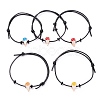 Ice Cream Acrylic Enamel Beads Adjustable Cord Bracelet for Teen Girl Women BJEW-JB07046-1