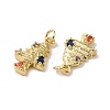 Tree Brass Micro Pave Colorful Cubic Zirconia Pendants KK-G406-32G-3