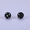 Printed Round with Polka Dot Pattern Silicone Focal Beads SI-JX0056A-134-1