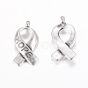 Breast Cancer Awareness Ribbon Carved Word Hope Tibetan Style Alloy Message Pendants TIBEP-TAG0001-02-2