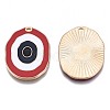 Alloy Enamel Pendants ENAM-N054-59C-RS-3