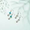 2Pair 2 Style Synthetic Turquoise & Howlite with Yin Yang Long Dangle Earrings EJEW-JE04962-03-3