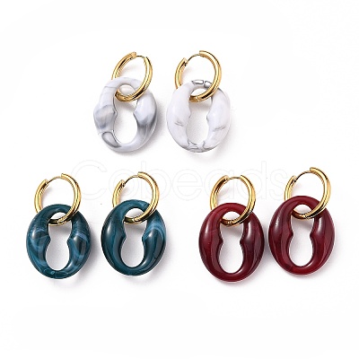 304 Stainless Steel Huggie Hoop Earrings EJEW-JE04345-1