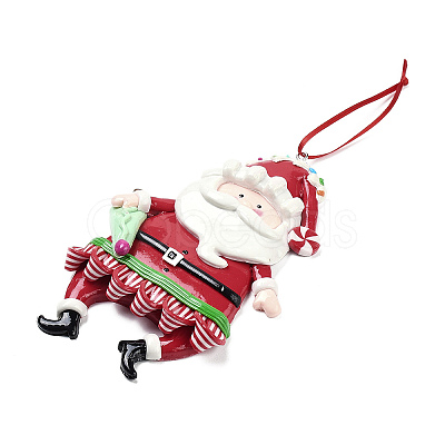 Christmas Santa Claus Handmade Polymer Clay Pendant Decorations HJEW-P017-01A-1