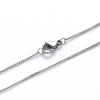 Non-Tarnish 304 Stainless Steel Curb Chain Necklace NJEW-S420-001B-P-1