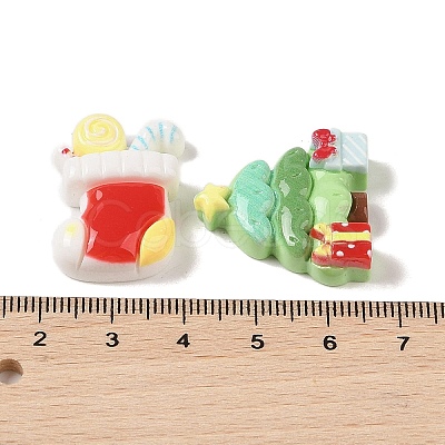 Christmas Opaque Resin Decoden Cabochons RESI-S391-08-1