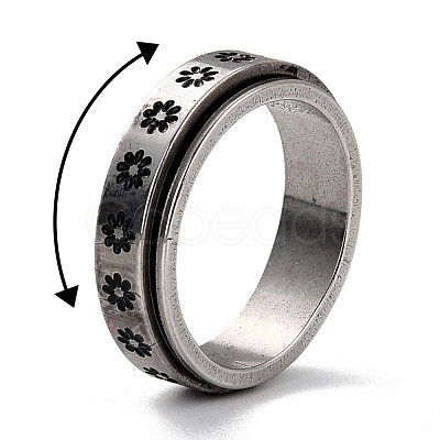 Non-Tarnish 203 Stainless Steel Rotating Spinner Fidget Band Rings for Anxiety Stress Relief RJEW-G118-03P-1