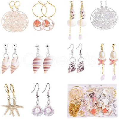 DIY Natural Shell Drop Earring Making Kit DIY-SZ0009-72-1