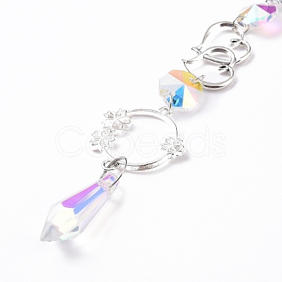 AB Color Plated Crystal Bullet Big Pendant Decorations HJEW-G019-03F-1