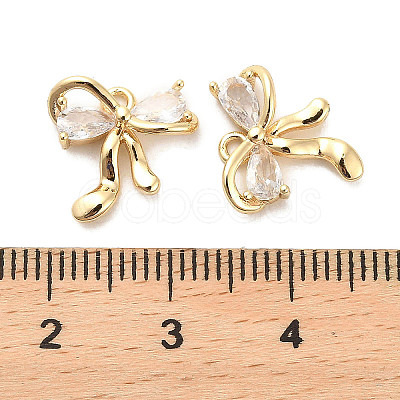 Brass Glass Charms KK-C054-17G-1