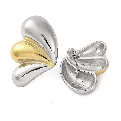 304 Stainless Steel Stud Earrings AJEW-Q001-01PG-1