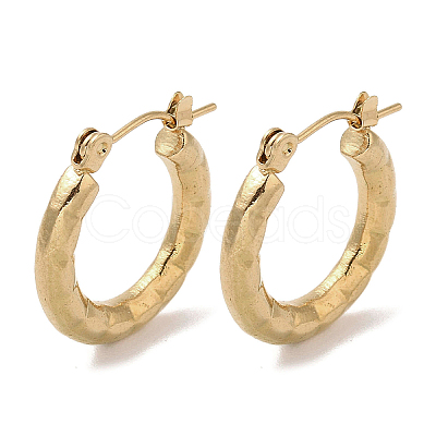 Hammered 201 Stainless Steel Half Hoop Earrings for Women EJEW-G385-01G-1