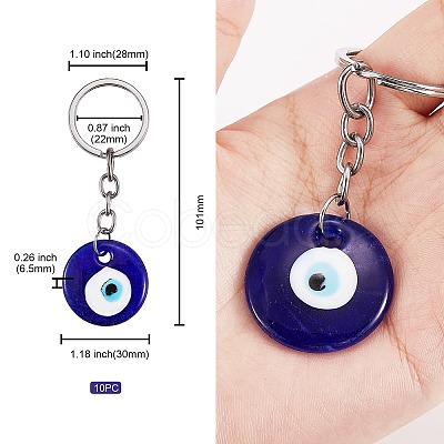 Handmade Evil Eye Lampwork Keychain KEYC-SW00002-01-1