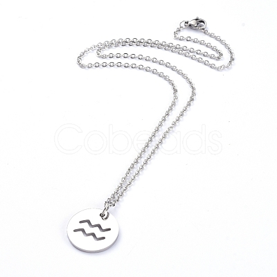 Non-Tarnish 304 Stainless Steel Pendant Necklaces NJEW-E147-01P-1