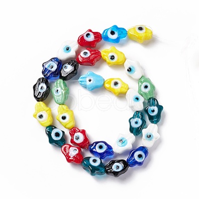 Handmade Evil Eye Lampwork Beads Strands LAMP-F024-02A-1