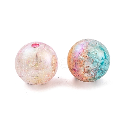 UV Plating Rainbow Iridescent Two Tone Acrylic Beads PACR-C009-04-1