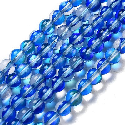 Synthetic Moonstone Beads Strands G-P528-J01-18-1