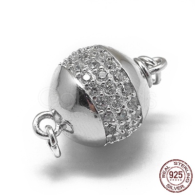 Rhodium Plated 925 Sterling Silver Box Clasps STER-L057-008C-1