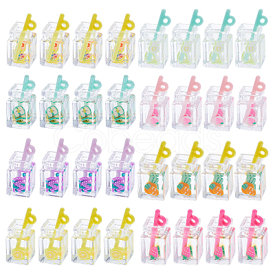 PandaHall Elite 32Pcs 8 Style Transparent Resin Pendants RESI-PH0001-63-1