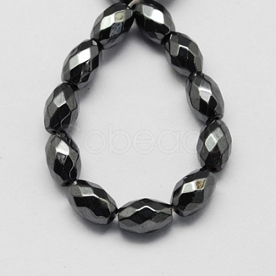 Non-magnetic Synthetic Hematite Beads Strands G-Q907-6x4mm-1