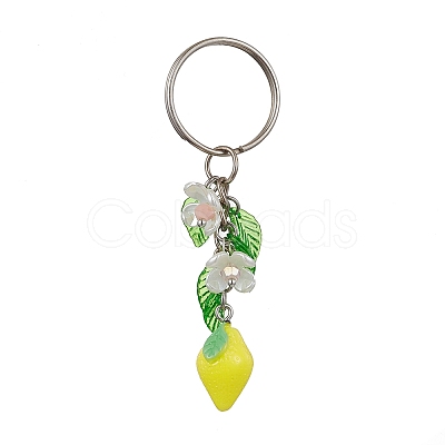 Fruits & Leaf Acrylic Pendant Keychain KEYC-JKC00680-03-1