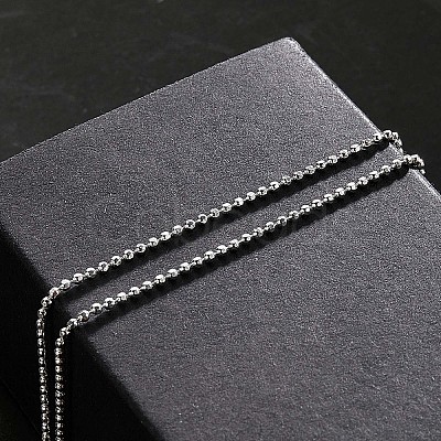 Anti-Tarnish Rhodium Plated 925 Sterling Silver Multi-strand Ball Chain Anklet with Tiny Oval Charm JA190A-1