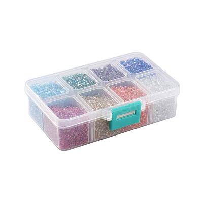 1 Box 12/0 Glass Seed Beads Transparent Colours Rainbow DIY Loose Spacer Mini Glass Seed Beads SEED-X0050-2mm-12-1