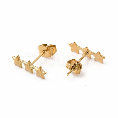 304 Stainless Steel Star Stud Earrings for Women EJEW-C004-03G-1