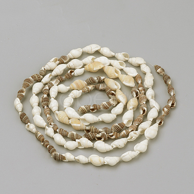 Natural Sea Shell Beads Strands X-SSHEL-R043-05-1