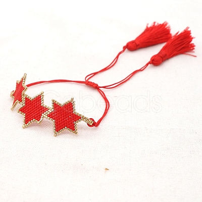 Friendship Star Loom Pattern Seed Beads Bracelets for Women BJEW-A121-39C-1