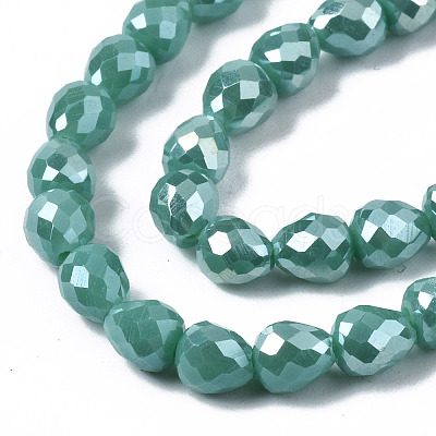 Opaque Glass Beads Strands EGLA-T008-16F-1