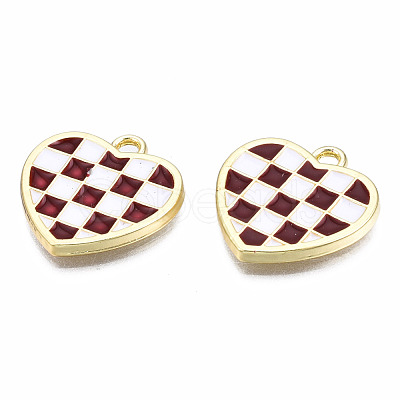 Rack Plating Alloy Checkerboard Pendants PALLOY-S132-257E-RS-1