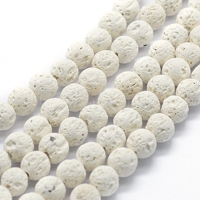 Natural Lava Rock Round Beads Strands G-E508-04-8mm-1