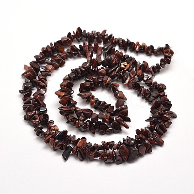 Natural Tiger Eye Chip Bead Strands G-M205-36-1