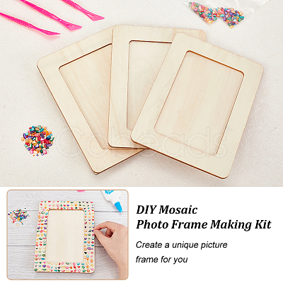 Olycraft DIY Chips Shell Mosaic Photo Frame Making Kit DIY-OC0004-47-1