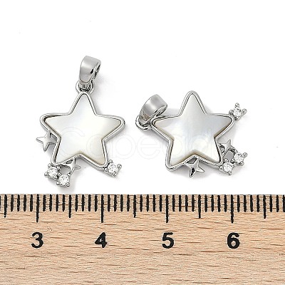 Brass Micro Pave Cubic Zirconia Pendants KK-U043-22P-02-1