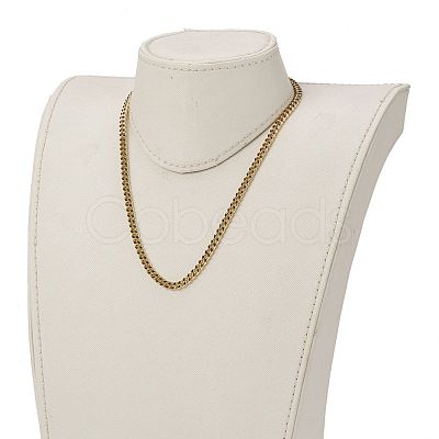 Brass Curb Chain Necklaces NJEW-JN03097-03-1