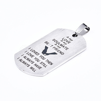 Non-Tarnish 201 Stainless Steel Quote Pendants STAS-T044-227P-1