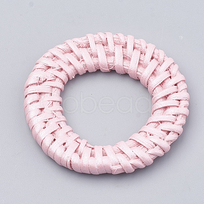 Handmade Spray Painted Reed Cane/Rattan Woven Linking Rings WOVE-N007-01D-1