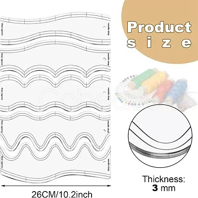 Transparent Acrylic Sewing Measuring Tool Set PW-WG6E2DE-01-1