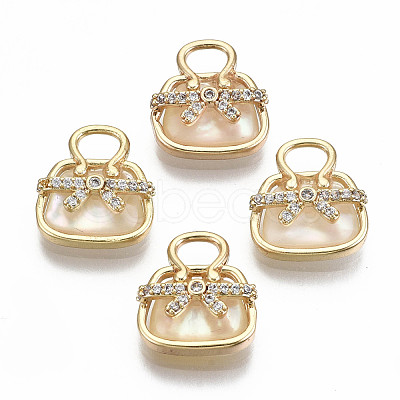 Natural Freshwater Shell Charms KK-S356-201G-NF-1