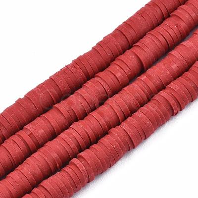 Handmade Polymer Clay Beads Strands CLAY-R089-6mm-036-1