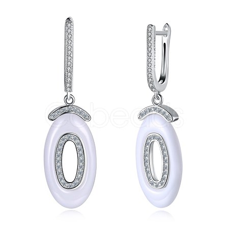 Trendy Sterling Silver Hoop Earrings EJEW-BB30023-B-1
