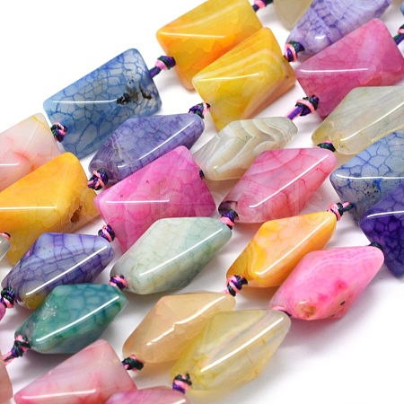 Dyed Natural Dragon Veins Agate Beads Strands G-F583-10-1