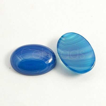 Natural Striped Agate/Banded Agate Cabochons G-G334-22x30mm-09-1