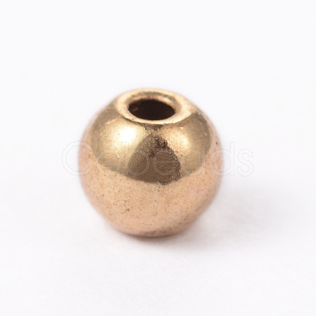 Tibetan Style Alloy Round Beads PALLOY-ZN818-4mm-AG-RS-1