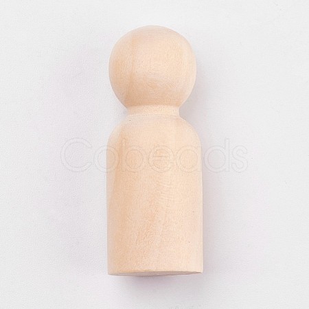 Unfinished Wood Male Peg Dolls People Bodies DIY-WH0059-09B-1
